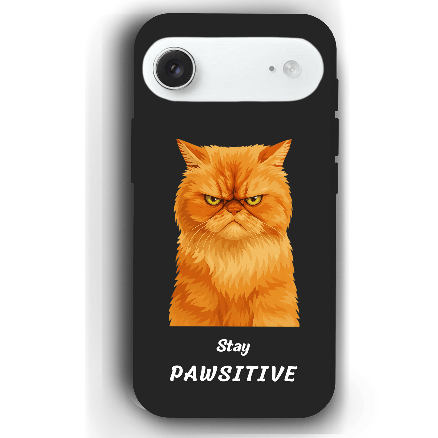Stay Pawsitive Custom Pet Phone Case for iPhone 17 by YingMart – Personalized Animal Portrait, Protective Cover, for Pet Lovers.