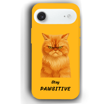 Stay Pawsitive Custom Pet Phone Case for iPhone 17 by YingMart – Personalized Animal Portrait, Protective Cover, for Pet Lovers.