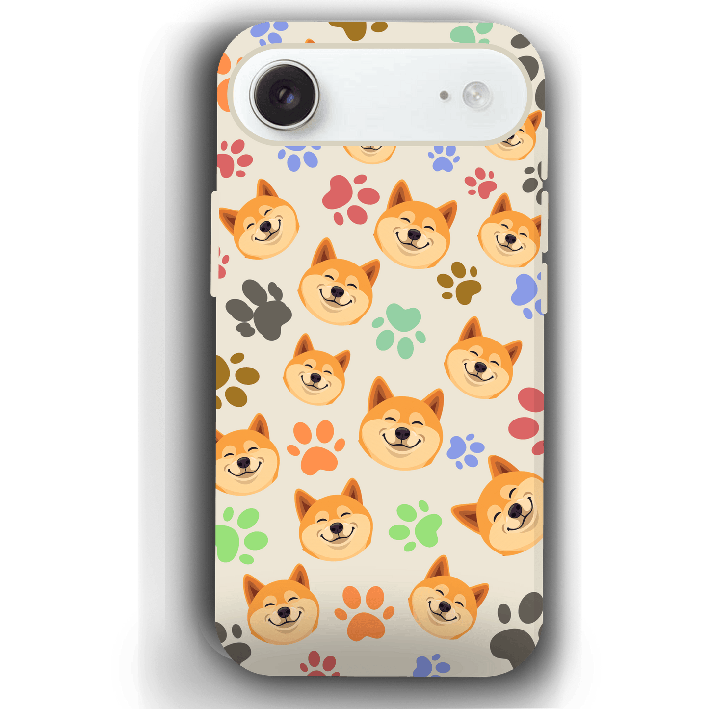 Custom Pet Phone Case for iPhone 17/ 17 Air/ 17 Pro/ 17 Pro Max by YingMart, Personalized Pet Portrait Cover with Paw, Heart, Fish & Bone Symbols