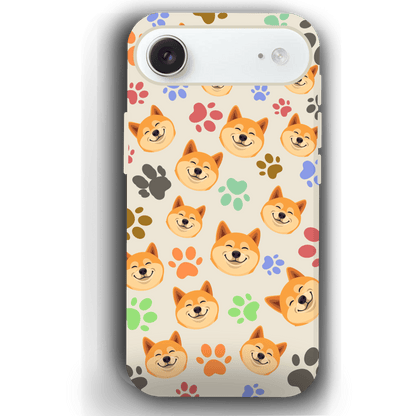 Custom Pet Phone Case for iPhone 17/ 17 Air/ 17 Pro/ 17 Pro Max by YingMart, Personalized Pet Portrait Cover with Paw, Heart, Fish & Bone Symbols