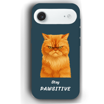 Stay Pawsitive Custom Pet Phone Case for iPhone 17 by YingMart – Personalized Animal Portrait, Protective Cover, for Pet Lovers.
