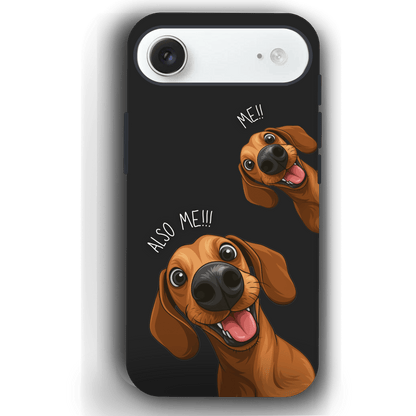 "Also Me" Design Custom Pet iPhone 17 Case – 4 Colors & 4 Patterns by YingMart, Personalized Pet Portrait Protective Cover for Dog Lovers