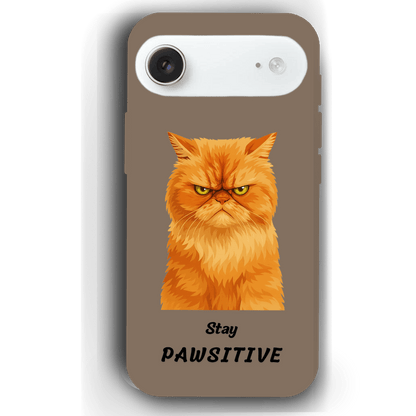 Stay Pawsitive Custom Pet Phone Case for iPhone 17 by YingMart – Personalized Animal Portrait, Protective Cover, for Pet Lovers.
