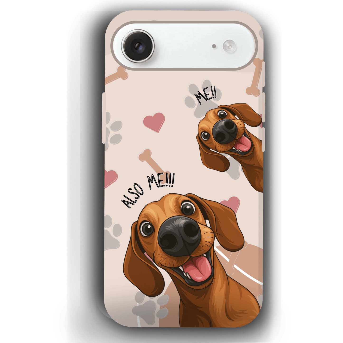 "Also Me" Design Custom Pet iPhone 17 Case – 4 Colors & 4 Patterns by YingMart, Personalized Pet Portrait Protective Cover for Dog Lovers