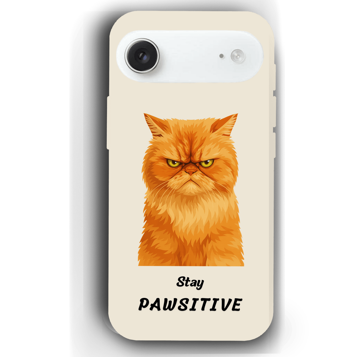 Stay Pawsitive Custom Pet Phone Case for iPhone 17 by YingMart – Personalized Animal Portrait, Protective Cover, for Pet Lovers.