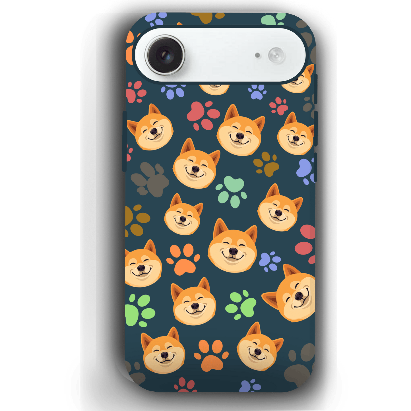 Custom Pet Phone Case for iPhone 17/ 17 Air/ 17 Pro/ 17 Pro Max by YingMart, Personalized Pet Portrait Cover with Paw, Heart, Fish & Bone Symbols