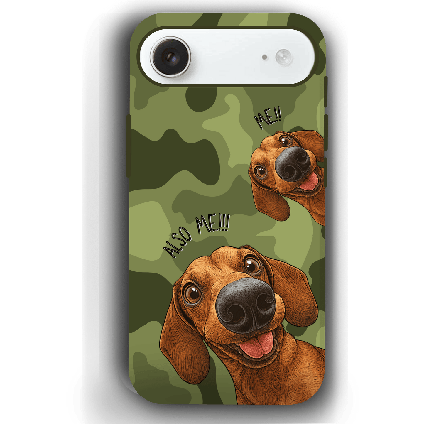 "Also Me" Design Custom Pet iPhone 17 Case – 4 Colors & 4 Patterns by YingMart, Personalized Pet Portrait Protective Cover for Dog Lovers