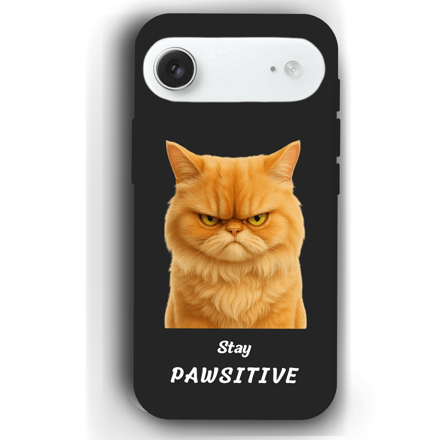 Stay Pawsitive Custom Pet Phone Case for iPhone 17 by YingMart – Personalized Animal Portrait, Protective Cover, for Pet Lovers.