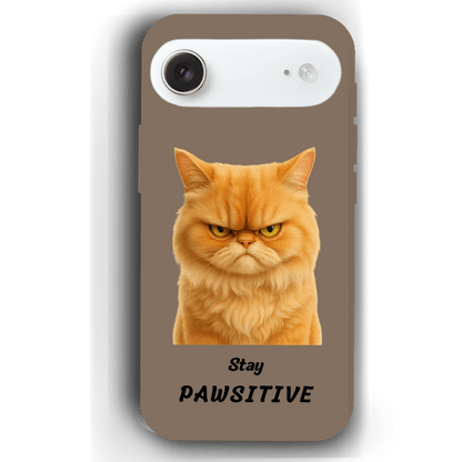 Stay Pawsitive Custom Pet Phone Case for iPhone 17 by YingMart – Personalized Animal Portrait, Protective Cover, for Pet Lovers.