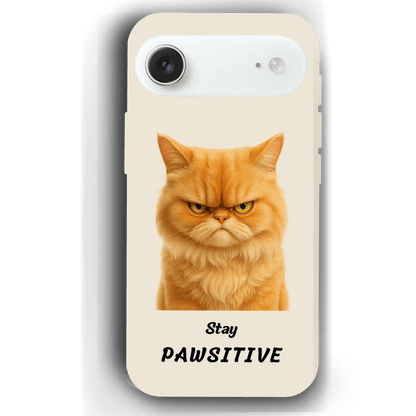 Stay Pawsitive Custom Pet Phone Case for iPhone 17 by YingMart – Personalized Animal Portrait, Protective Cover, for Pet Lovers.