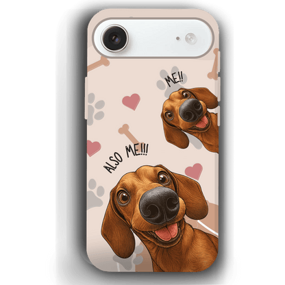 "Also Me" Design Custom Pet iPhone 17 Case – 4 Colors & 4 Patterns by YingMart, Personalized Pet Portrait Protective Cover for Dog Lovers