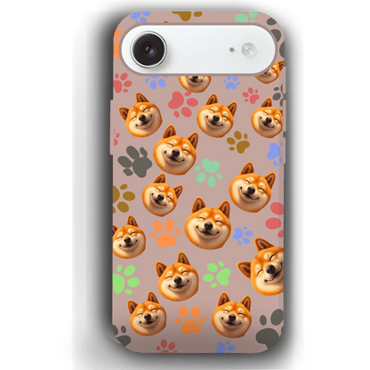 Custom Pet Phone Case for iPhone 17/ 17 Air/ 17 Pro/ 17 Pro Max by YingMart, Personalized Pet Portrait Cover with Paw, Heart, Fish & Bone Symbols