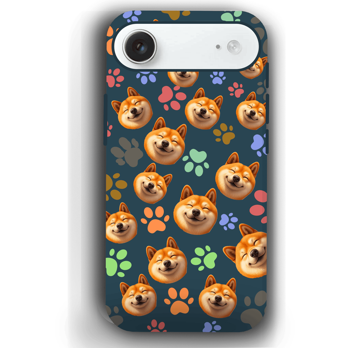 Custom Pet Phone Case for iPhone 17/ 17 Air/ 17 Pro/ 17 Pro Max by YingMart, Personalized Pet Portrait Cover with Paw, Heart, Fish & Bone Symbols