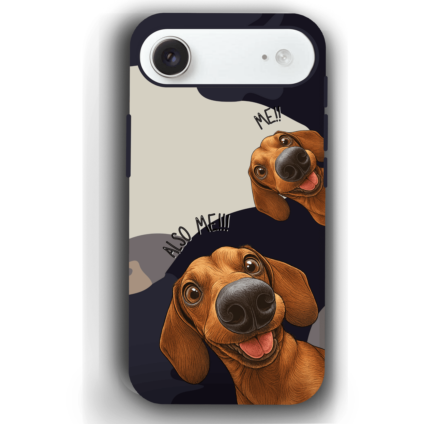 "Also Me" Design Custom Pet iPhone 17 Case – 4 Colors & 4 Patterns by YingMart, Personalized Pet Portrait Protective Cover for Dog Lovers