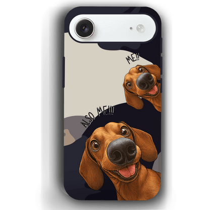 "Also Me" Design Custom Pet iPhone 17 Case – 4 Colors & 4 Patterns by YingMart, Personalized Pet Portrait Protective Cover for Dog Lovers