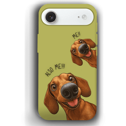 "Also Me" Design Custom Pet iPhone 17 Case – 4 Colors & 4 Patterns by YingMart, Personalized Pet Portrait Protective Cover for Dog Lovers