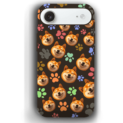 Custom Pet Phone Case for iPhone 17/ 17 Air/ 17 Pro/ 17 Pro Max by YingMart, Personalized Pet Portrait Cover with Paw, Heart, Fish & Bone Symbols