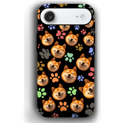 Custom Pet Phone Case for iPhone 17/ 17 Air/ 17 Pro/ 17 Pro Max by YingMart, Personalized Pet Portrait Cover with Paw, Heart, Fish & Bone Symbols
