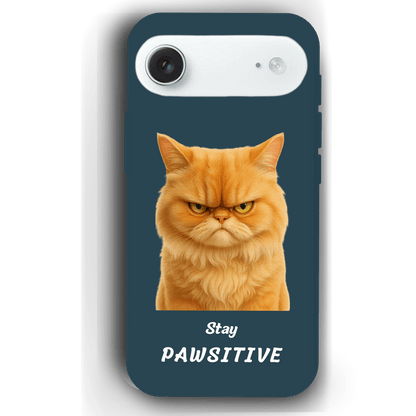 Stay Pawsitive Custom Pet Phone Case for iPhone 17 by YingMart – Personalized Animal Portrait, Protective Cover, for Pet Lovers.