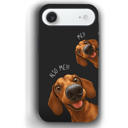 "Also Me" Design Custom Pet iPhone 17 Case – 4 Colors & 4 Patterns by YingMart, Personalized Pet Portrait Protective Cover for Dog Lovers