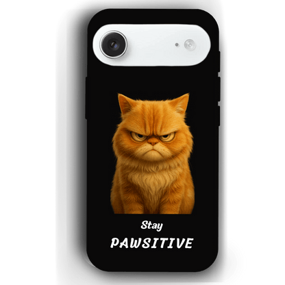 Stay Pawsitive Custom Pet Phone Case for iPhone 17 by YingMart – Personalized Animal Portrait, Protective Cover, for Pet Lovers.