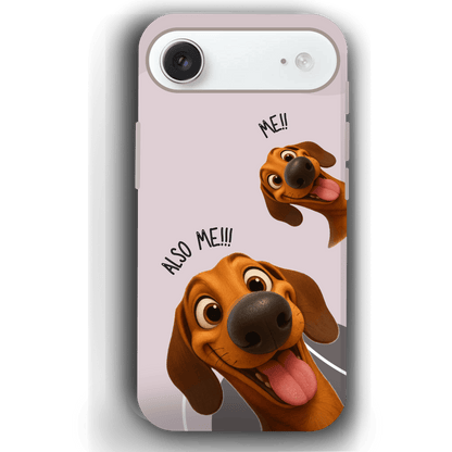 "Also Me" Design Custom Pet iPhone 17 Case – 4 Colors & 4 Patterns by YingMart, Personalized Pet Portrait Protective Cover for Dog Lovers