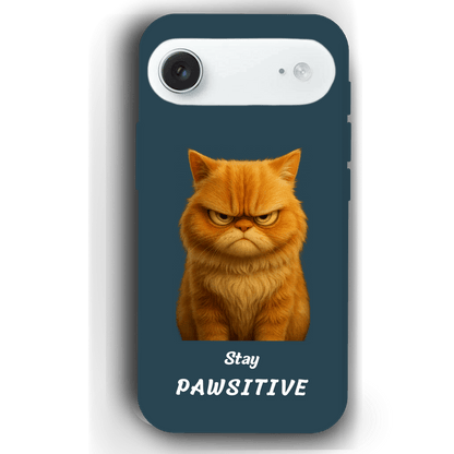 Stay Pawsitive Custom Pet Phone Case for iPhone 17 by YingMart – Personalized Animal Portrait, Protective Cover, for Pet Lovers.