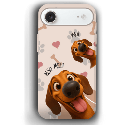 "Also Me" Design Custom Pet iPhone 17 Case – 4 Colors & 4 Patterns by YingMart, Personalized Pet Portrait Protective Cover for Dog Lovers