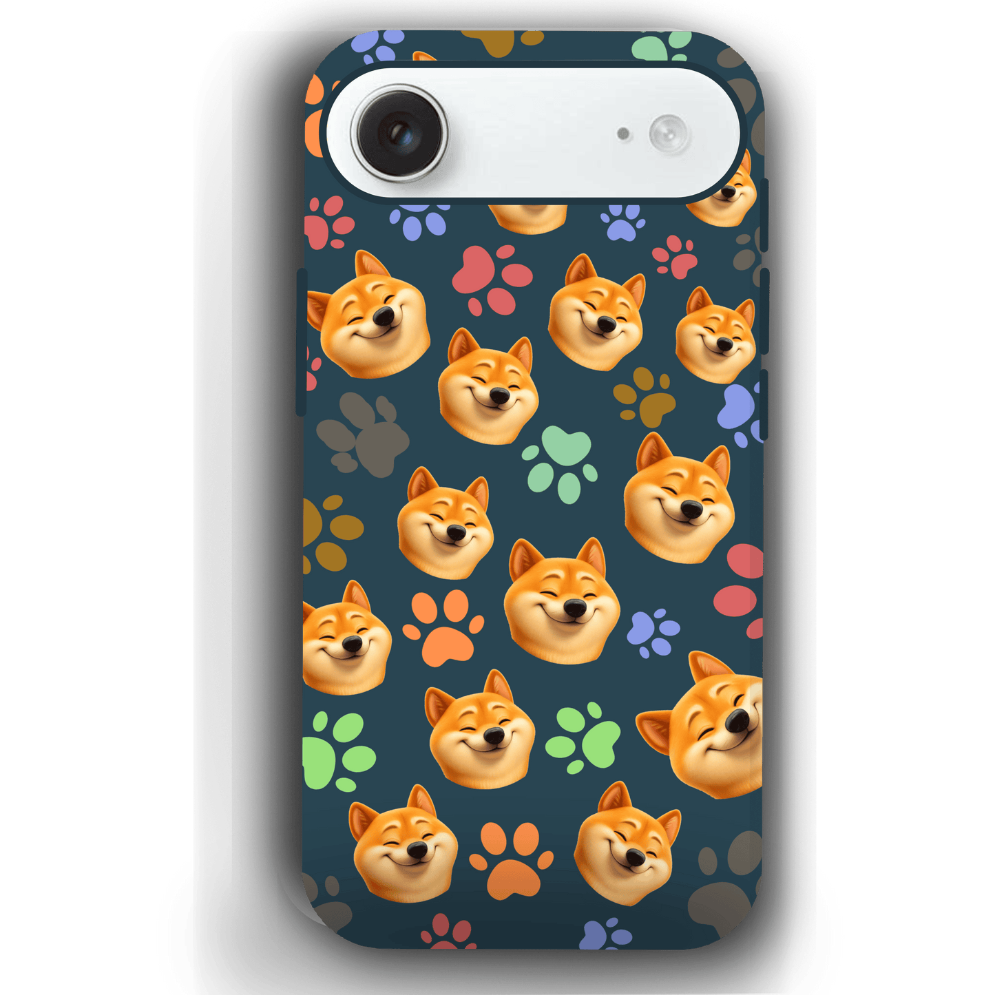 Custom Pet Phone Case for iPhone 17/ 17 Air/ 17 Pro/ 17 Pro Max by YingMart, Personalized Pet Portrait Cover with Paw, Heart, Fish & Bone Symbols