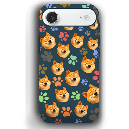 Custom Pet Phone Case for iPhone 17/ 17 Air/ 17 Pro/ 17 Pro Max by YingMart, Personalized Pet Portrait Cover with Paw, Heart, Fish & Bone Symbols