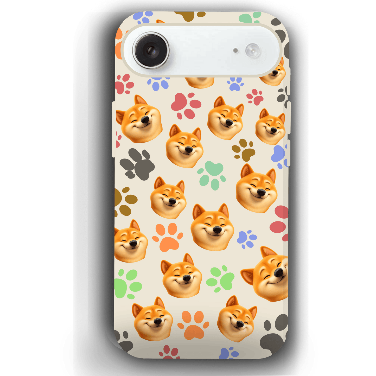 Custom Pet Phone Case for iPhone 17/ 17 Air/ 17 Pro/ 17 Pro Max by YingMart, Personalized Pet Portrait Cover with Paw, Heart, Fish & Bone Symbols