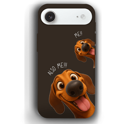 "Also Me" Design Custom Pet iPhone 17 Case – 4 Colors & 4 Patterns by YingMart, Personalized Pet Portrait Protective Cover for Dog Lovers