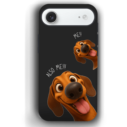 "Also Me" Design Custom Pet iPhone 17 Case – 4 Colors & 4 Patterns by YingMart, Personalized Pet Portrait Protective Cover for Dog Lovers