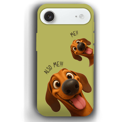 "Also Me" Design Custom Pet iPhone 17 Case – 4 Colors & 4 Patterns by YingMart, Personalized Pet Portrait Protective Cover for Dog Lovers