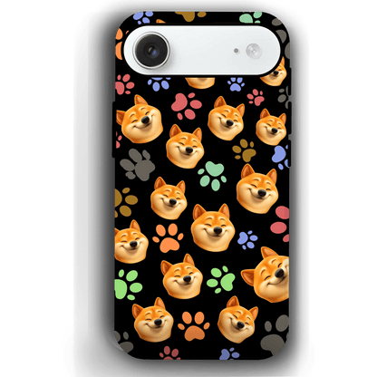 Custom Pet Phone Case for iPhone 17/ 17 Air/ 17 Pro/ 17 Pro Max by YingMart, Personalized Pet Portrait Cover with Paw, Heart, Fish & Bone Symbols