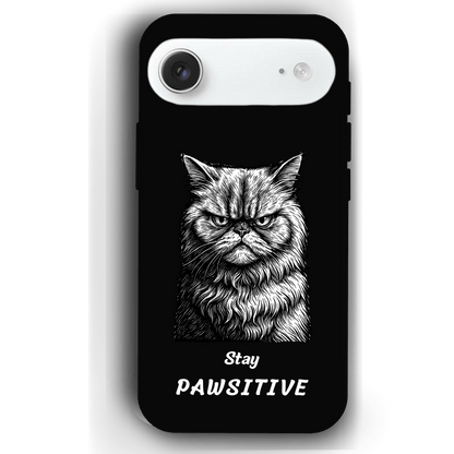 Stay Pawsitive Custom Pet Phone Case for iPhone 17 by YingMart – Personalized Animal Portrait, Protective Cover, for Pet Lovers.