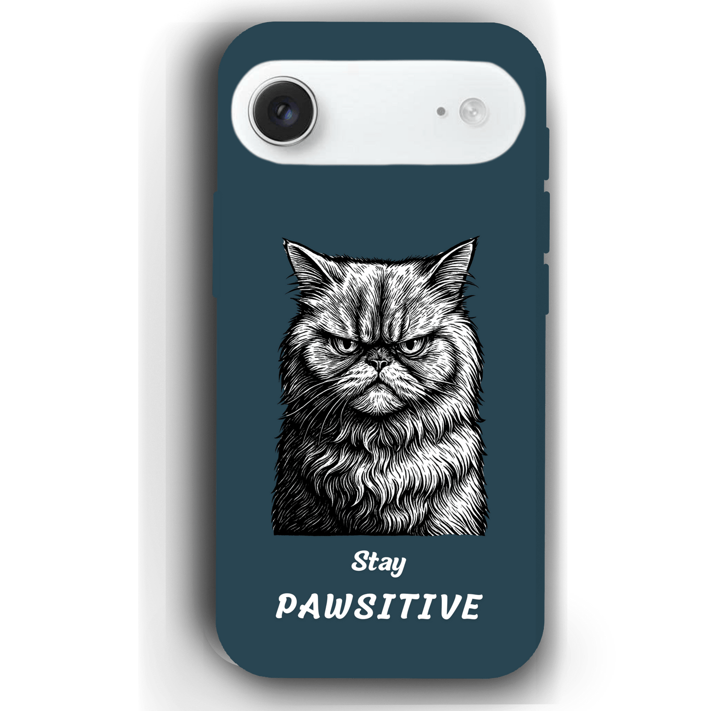 Stay Pawsitive Custom Pet Phone Case for iPhone 17 by YingMart – Personalized Animal Portrait, Protective Cover, for Pet Lovers.
