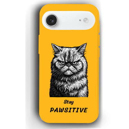 Stay Pawsitive Custom Pet Phone Case for iPhone 17 by YingMart – Personalized Animal Portrait, Protective Cover, for Pet Lovers.