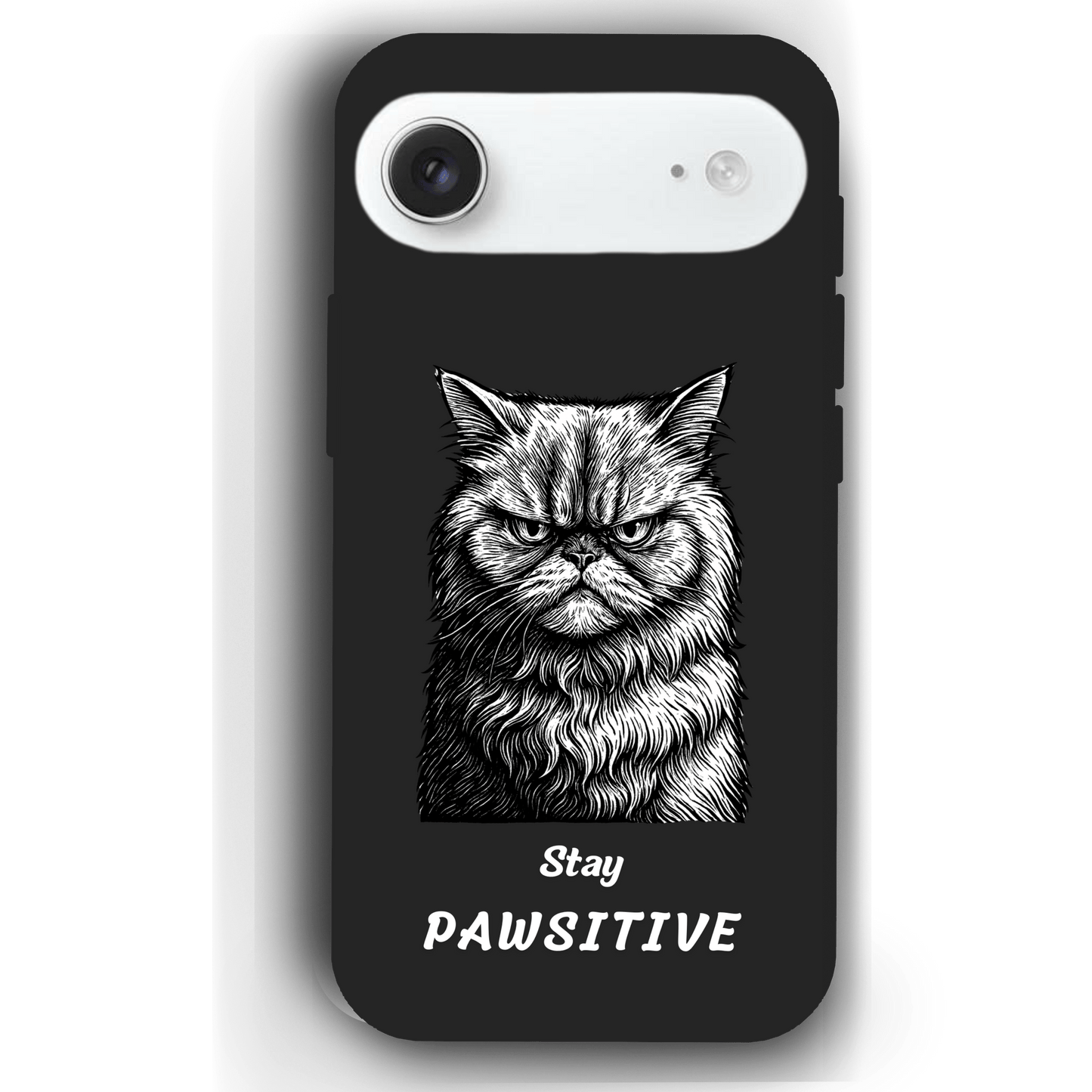 Stay Pawsitive Custom Pet Phone Case for iPhone 17 by YingMart – Personalized Animal Portrait, Protective Cover, for Pet Lovers.