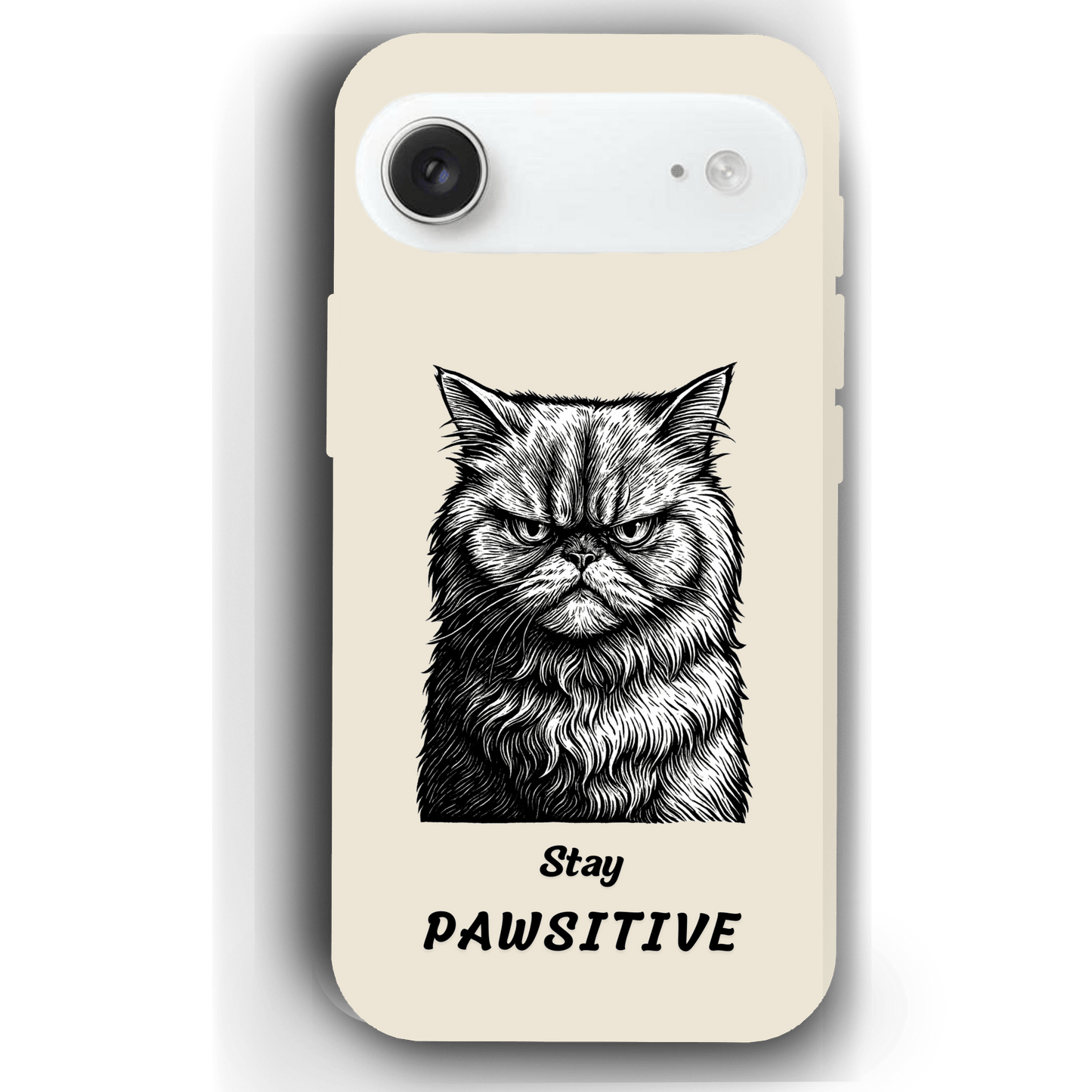 Stay Pawsitive Custom Pet Phone Case for iPhone 17 by YingMart – Personalized Animal Portrait, Protective Cover, for Pet Lovers.