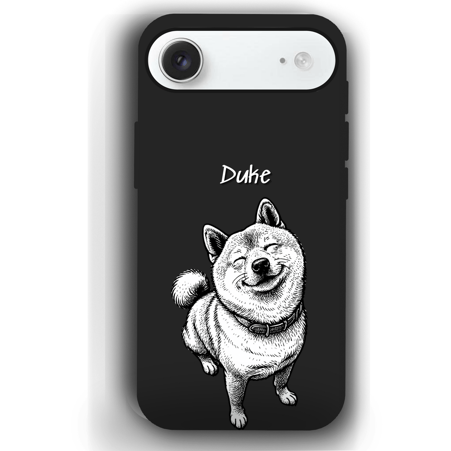 Custom Black & White Pet Phone Case for iPhone 17 by YingMart – Custom Photo Personalized Pet Line Art Design with Pet Name