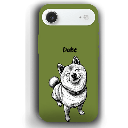 Custom Black & White Pet Phone Case for iPhone 17 by YingMart – Custom Photo Personalized Pet Line Art Design with Pet Name