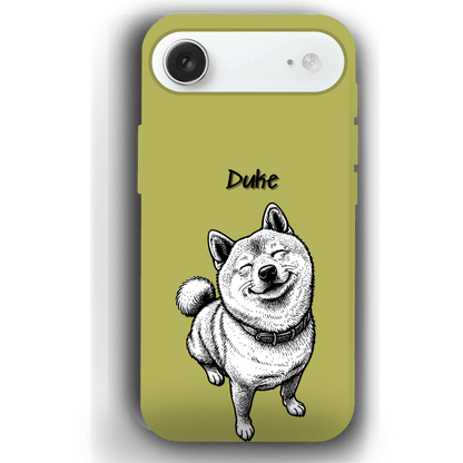 Custom Black & White Pet Phone Case for iPhone 17 by YingMart – Custom Photo Personalized Pet Line Art Design with Pet Name