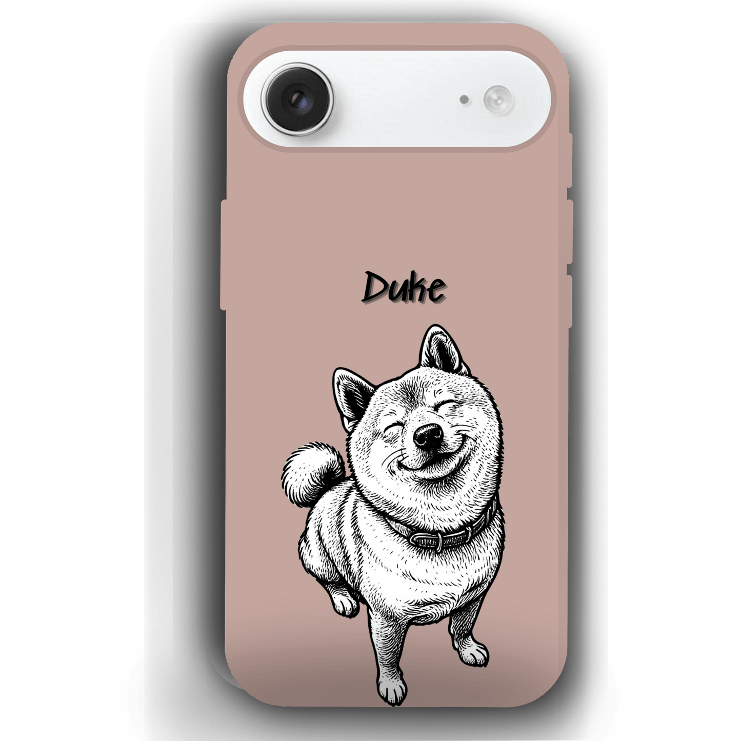 Custom Black & White Pet Phone Case for iPhone 17 by YingMart – Custom Photo Personalized Pet Line Art Design with Pet Name