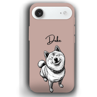 Custom Black & White Pet Phone Case for iPhone 17 by YingMart – Custom Photo Personalized Pet Line Art Design with Pet Name