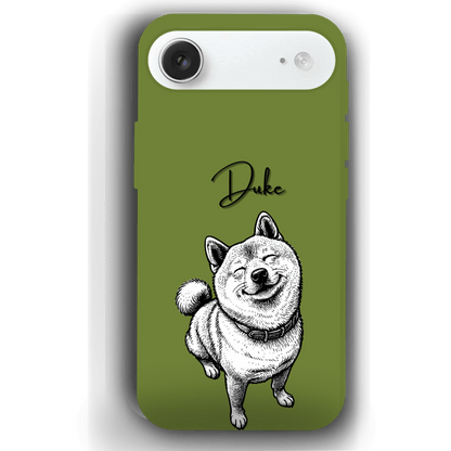 Custom Black & White Pet Phone Case for iPhone 17 by YingMart – Custom Photo Personalized Pet Line Art Design with Pet Name