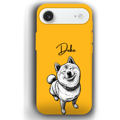Custom Black & White Pet Phone Case for iPhone 17 by YingMart – Custom Photo Personalized Pet Line Art Design with Pet Name