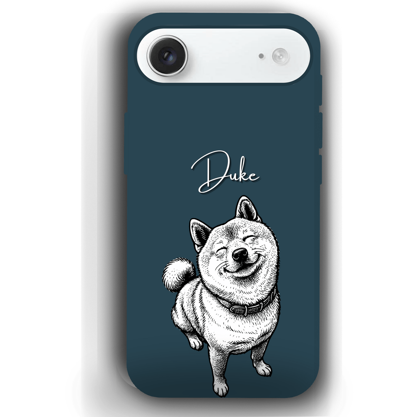 Custom Black & White Pet Phone Case for iPhone 17 by YingMart – Custom Photo Personalized Pet Line Art Design with Pet Name