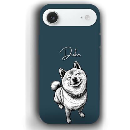 Custom Black & White Pet Phone Case for iPhone 17 by YingMart – Custom Photo Personalized Pet Line Art Design with Pet Name