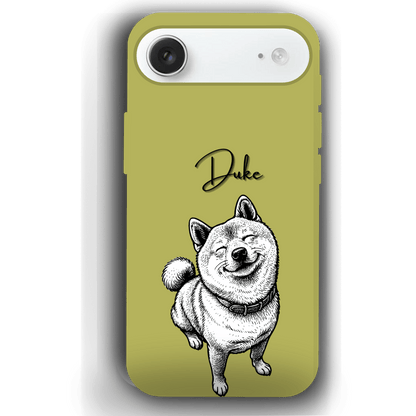 Custom Black & White Pet Phone Case for iPhone 17 by YingMart – Custom Photo Personalized Pet Line Art Design with Pet Name